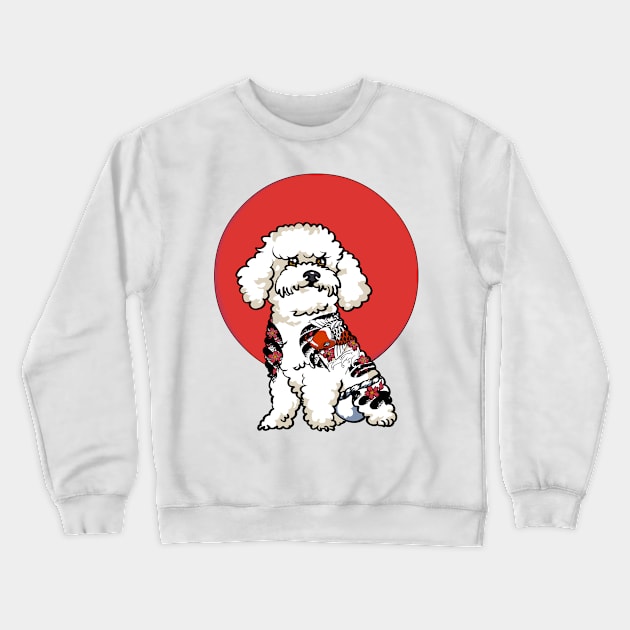 Yakuza Bichon Frise Crewneck Sweatshirt by huebucket